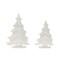 Melrose Layered Wooden Pine Tree Christmas Decorations - 17" - White - Set of 2